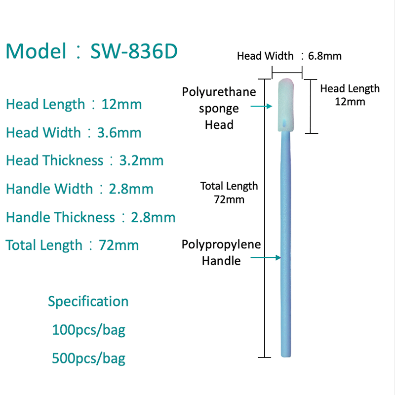 SW-836D Flex Tip Fleam Foam Cleanroom