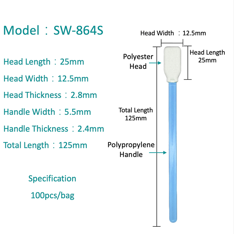 SW-864S memakai swab poliester tahan
