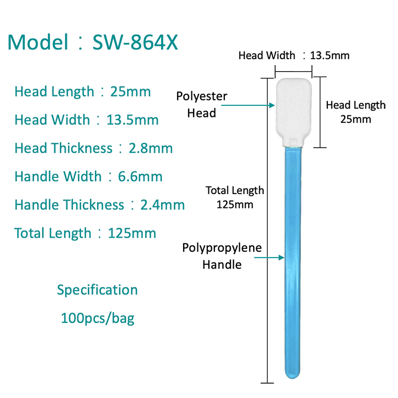 SW-864X HEAD HEAD HEAD SWAB Cleanroom Antistatic High